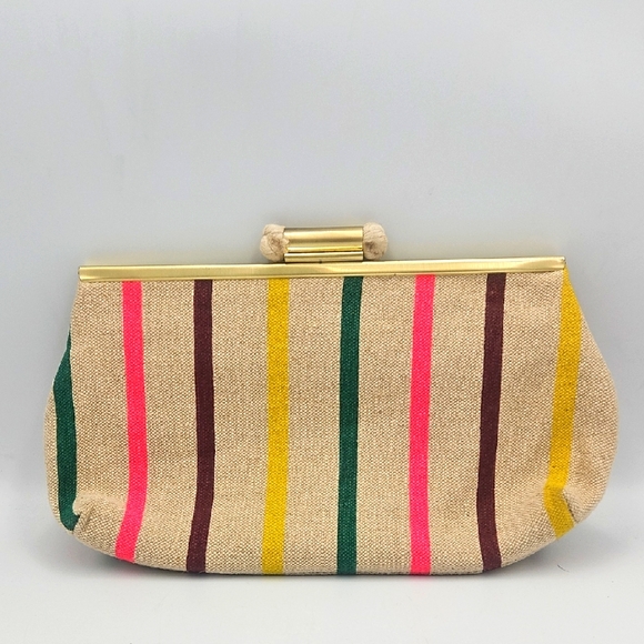 J. Crew Handbags - J Crew Striped Clutch Bag